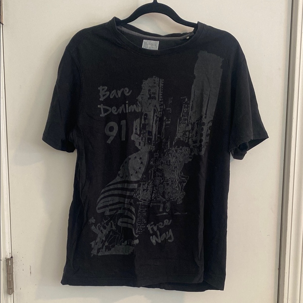 Black T-Shirt with Faded Graphic